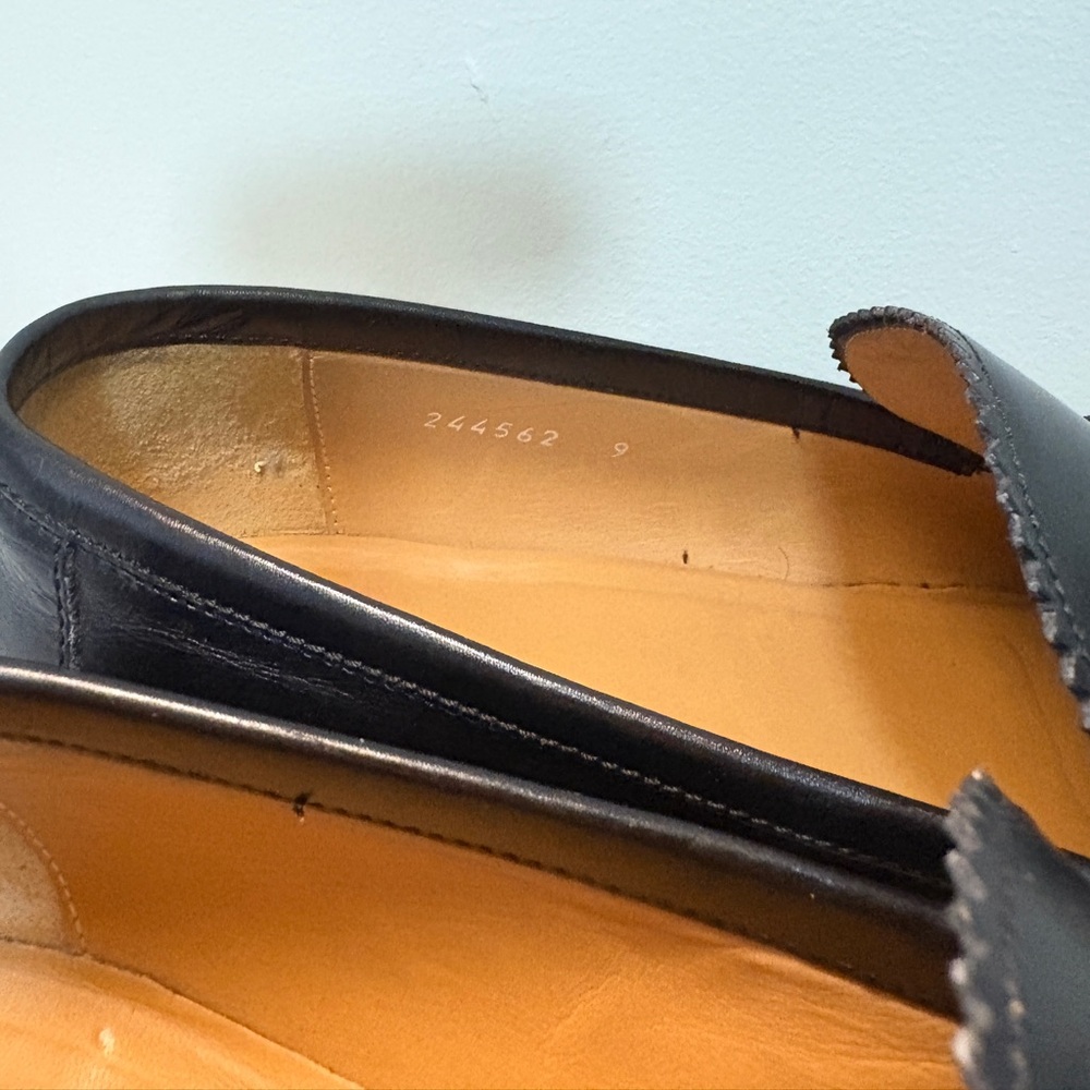 Gucci Black Leather Bamboo Horsebit Slip On Loafers 9 - Picture 4 of 6